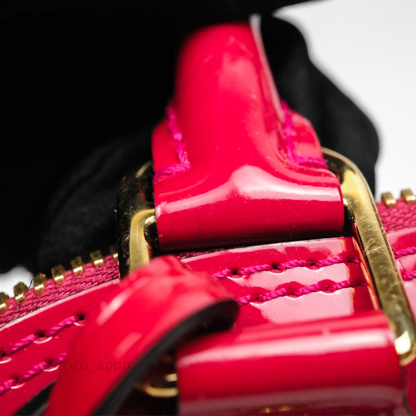 Louis Vuitton Alma BB Red Patent Gold Hardware