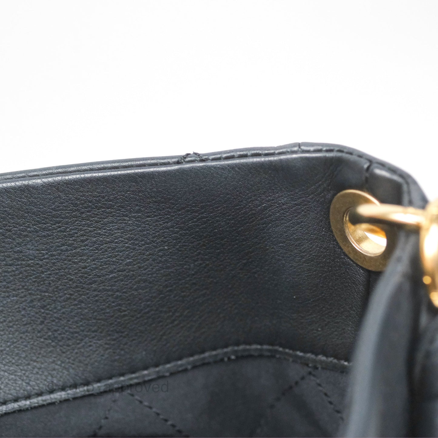 Chanel Large Hobo Tote Lambskin Black Aged Gold Hardware