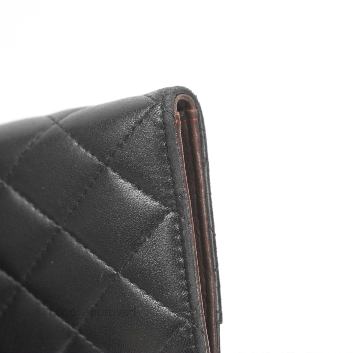Chanel Classic Quilted Card Holder Black Lambskin Silver Hardware