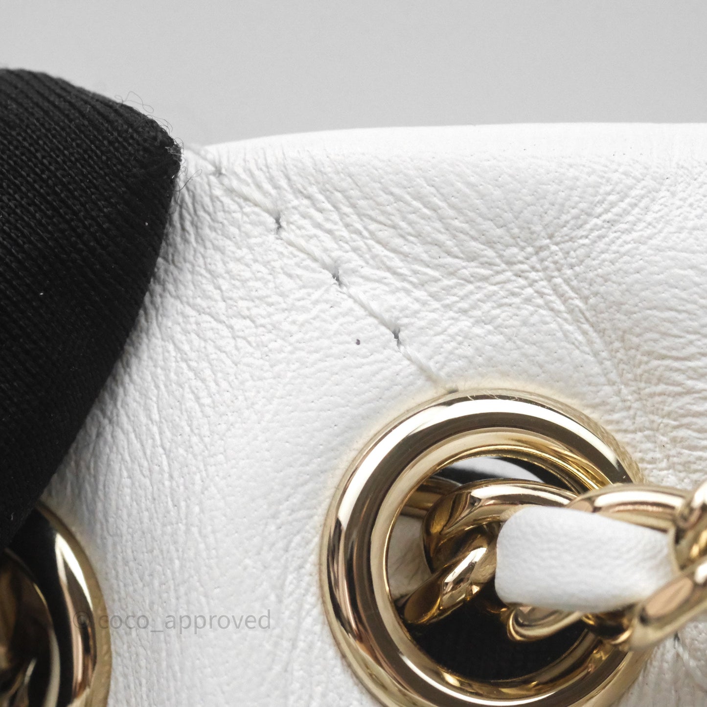 Chanel Quilted Drawstring Bucket Backpack White Calfskin Gold Hardware 24C