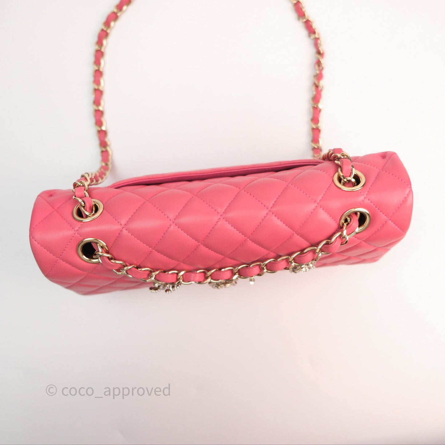 Chanel M/L Medium Flap Bag Valentine Limited Edition Pink Lambskin Gold Hardware