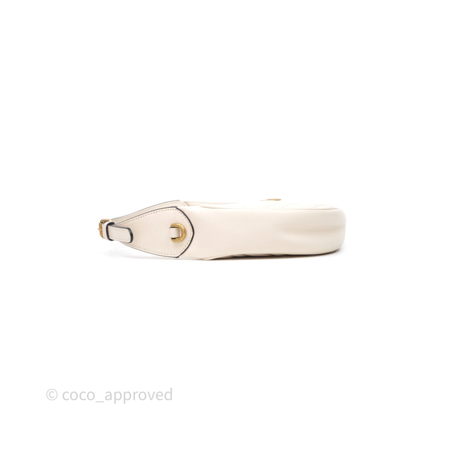 Gucci GG Marmont Half Moon-shaped Hobo Bag White