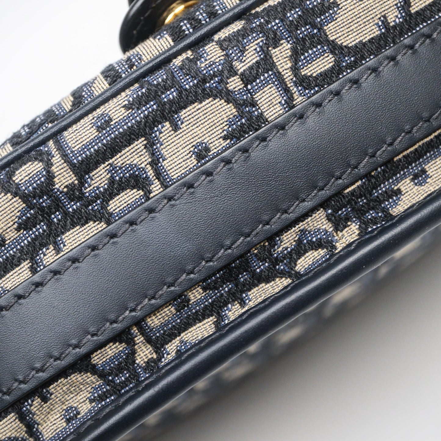 Christian Dior Medium Bobby Bag Blue Oblique Jacquard Canvas