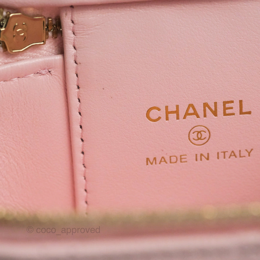 Chanel Mini Vanity With Chain Pink Caviar Gold Hardware