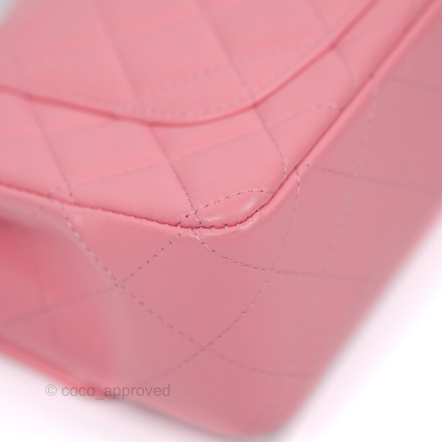 Chanel Quilted Mini Rectangular Flap Pink Lambskin Aged Gold Hardware