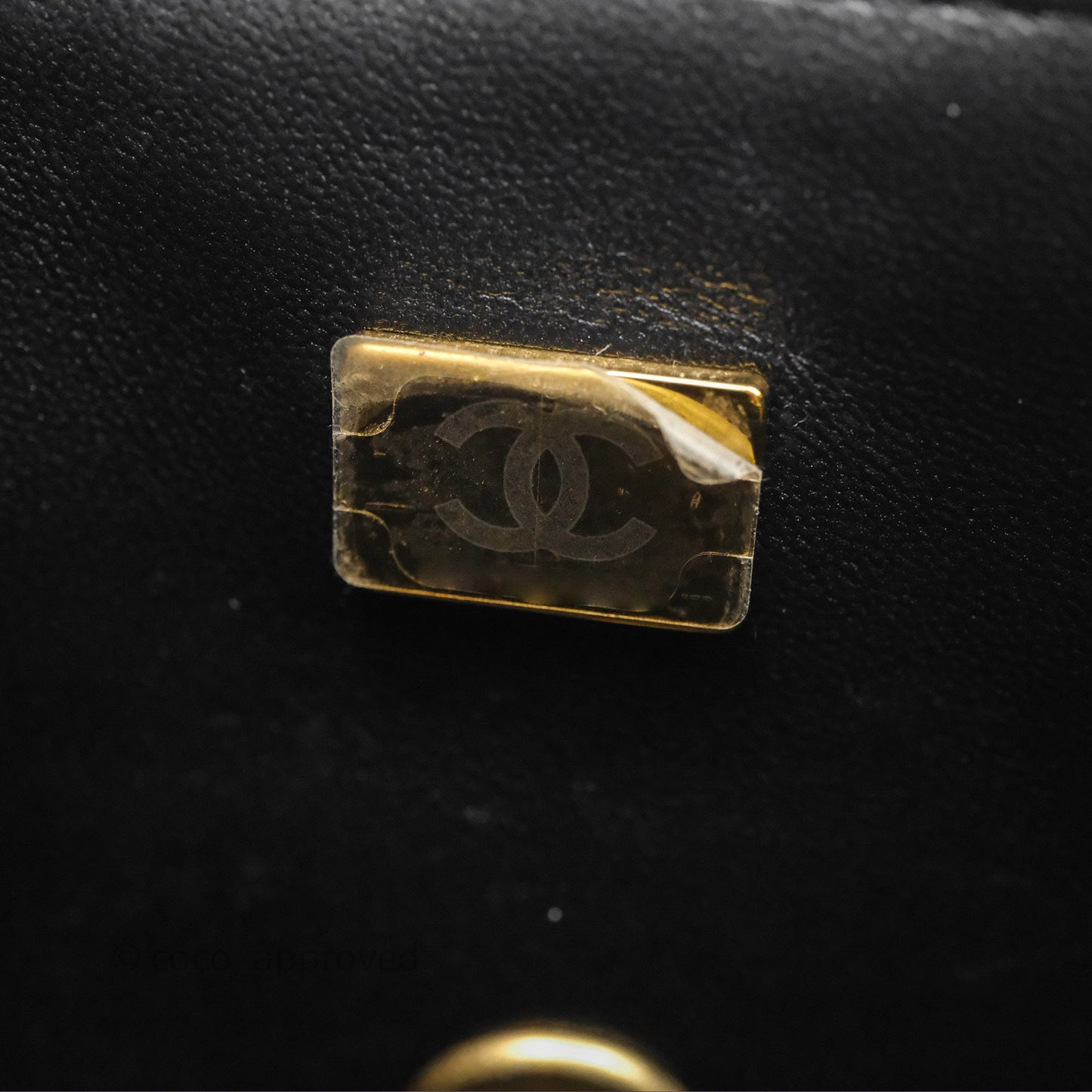 Chanel Metal Top Handle Mini Rectangular Flap Bag Black Lambskin Aged Gold Hardware