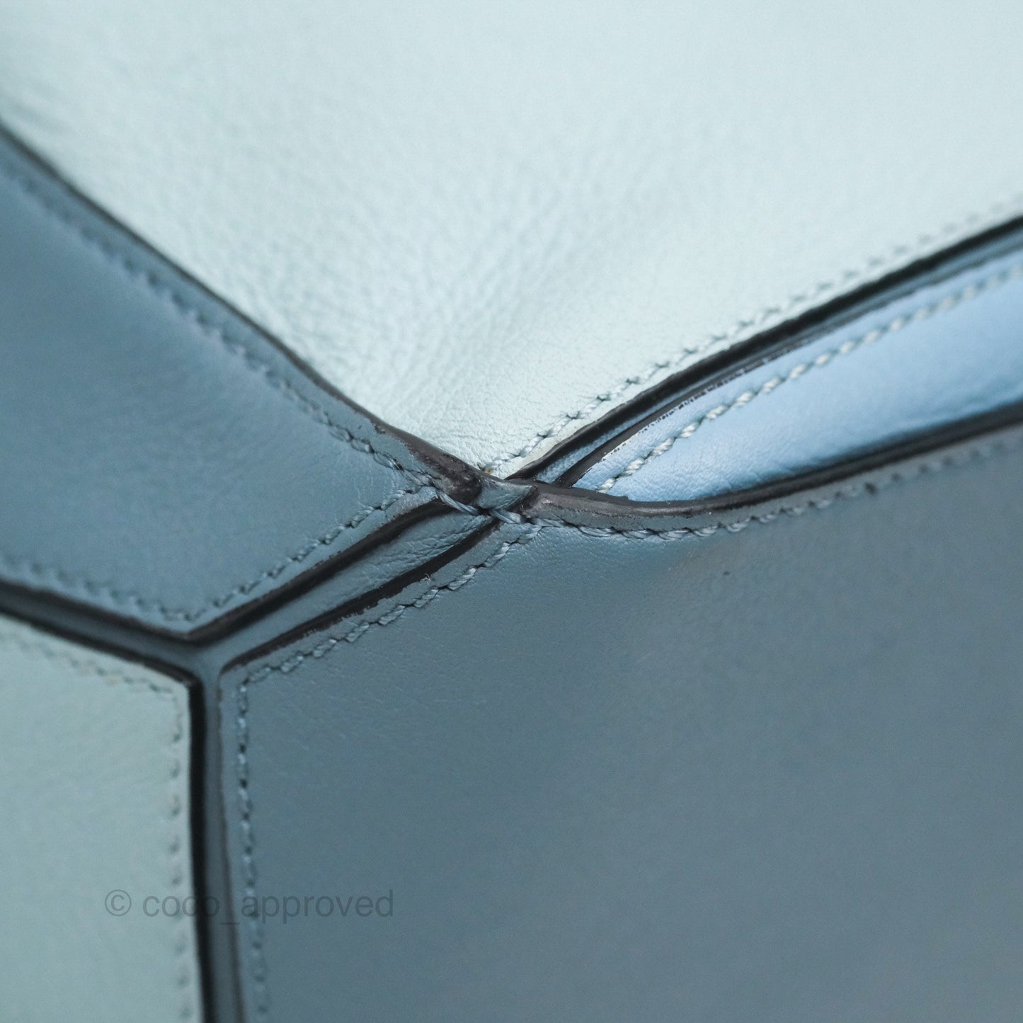 Loewe Small Puzzle Bag Blue Grained Calfskin Gold Hardware