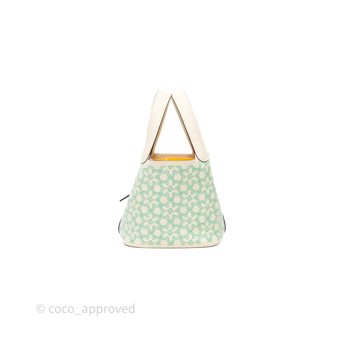 Hermès Micro Picotin 14 Lucky Daisy Nata I2 Vert Swift Palladium Hardware