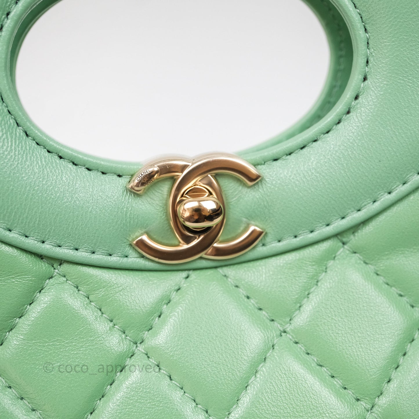 Chanel Mini 31 Green Shiny Lambskin Gold Hardware