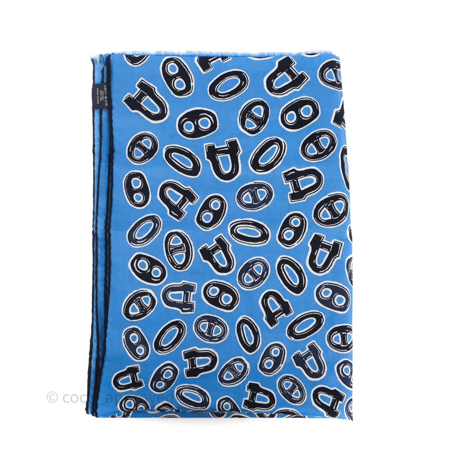 Hermès Wool/Silk Scarf Blue/ Navy