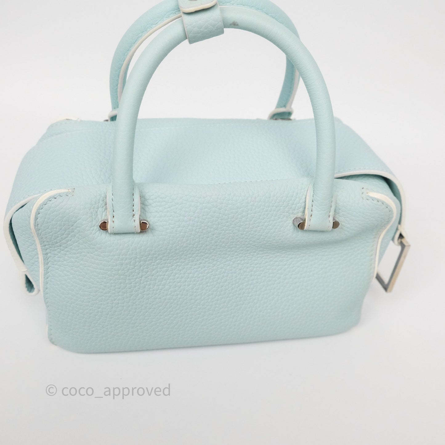 Delvaux Cool Box Mini Taurillon Soft Grained Calfskin Celadon