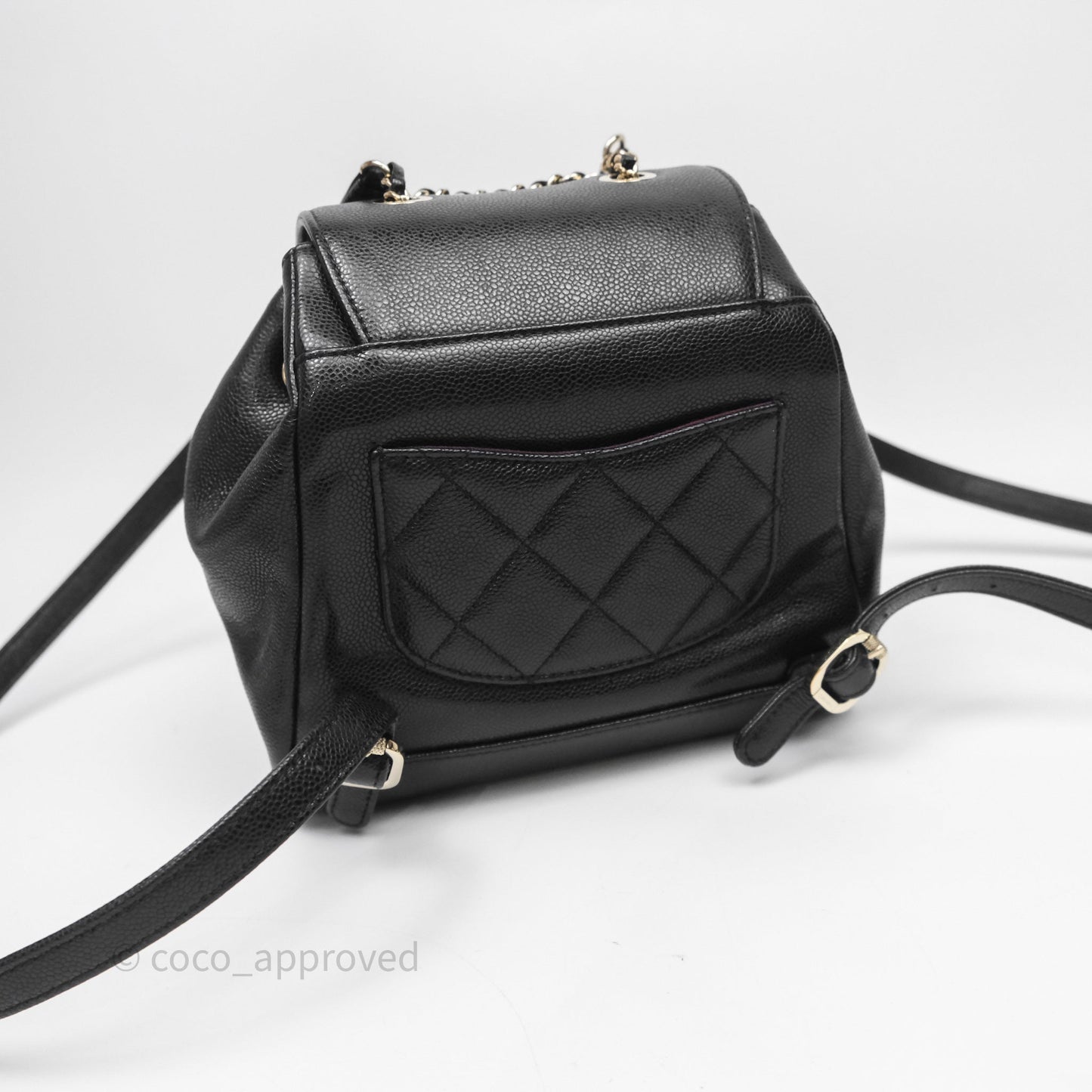 Chanel Quilted Mini Business Affinity Backpack Black Caviar Gold Hardware