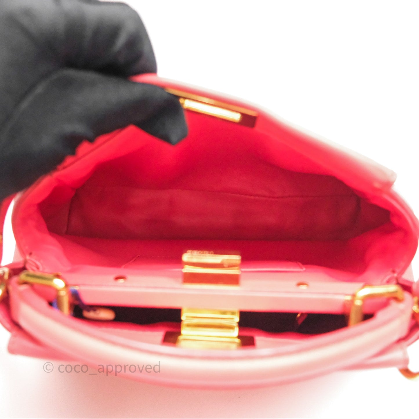 Fendi Nappa Mini Peekaboo Bag Hot Pink