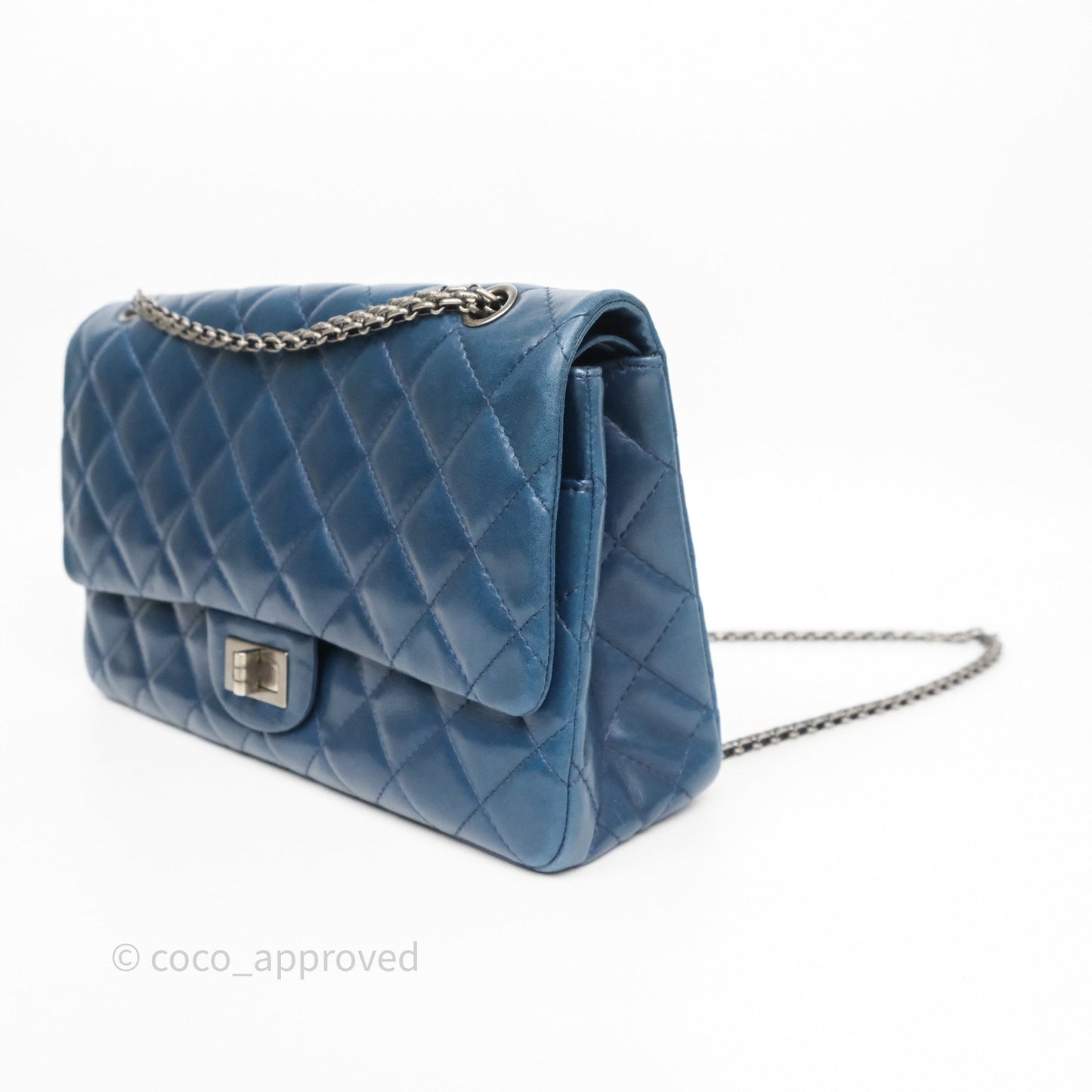 Chanel Reissue 227 Quilted Navy Lambskin Ruthenium Hardware