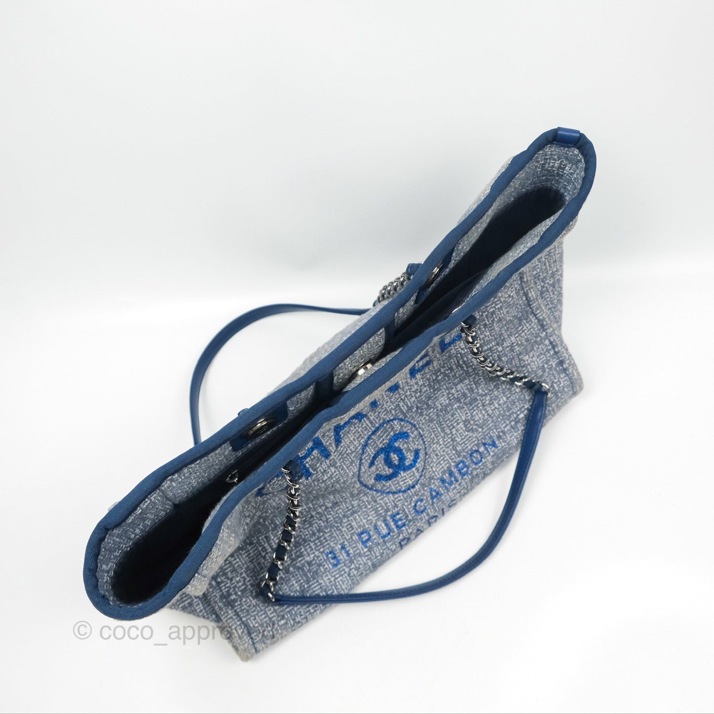 Chanel Medium Deauville Tote Blue Canvas