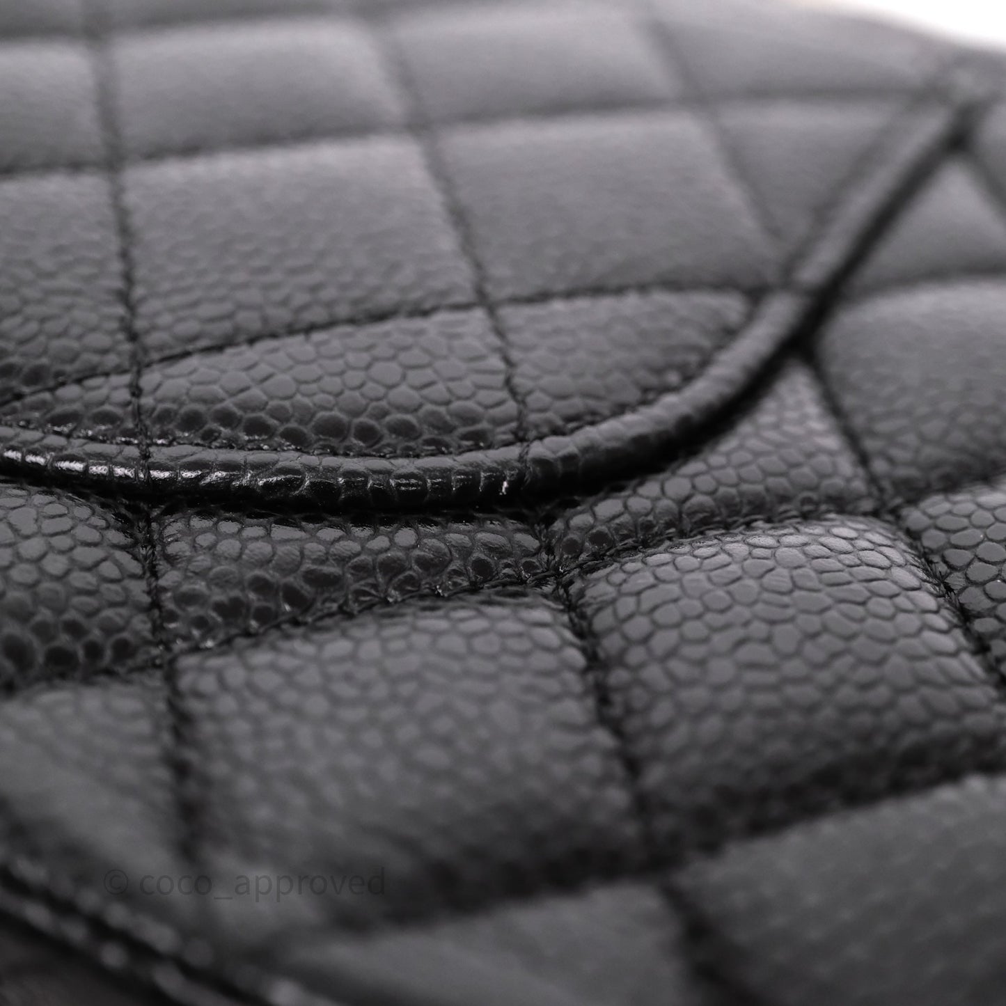 Chanel Classic M/L Medium Flap Quilted Black Caviar Gold Hardware
