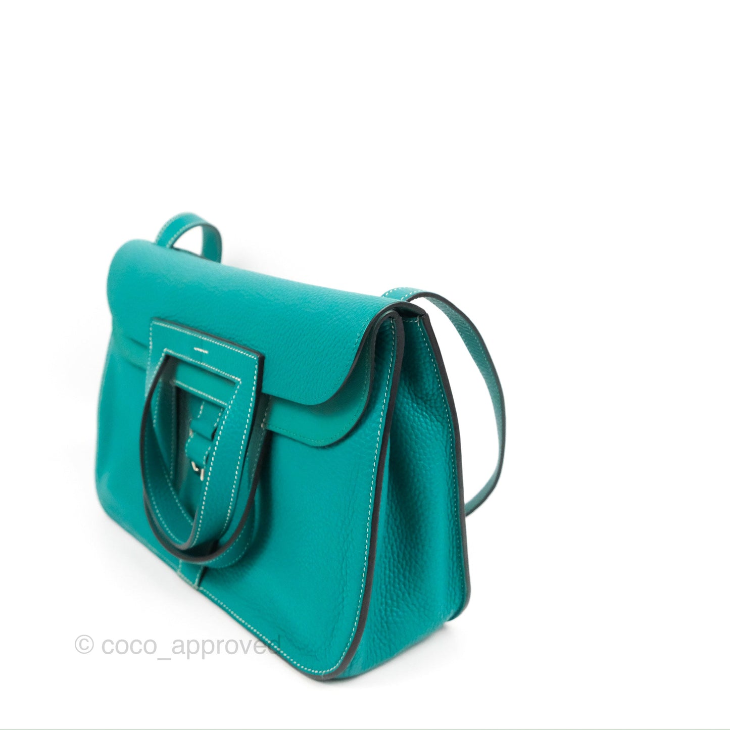 Hermès Halzan 31 Vert Verone Clemence Palladium Hardware