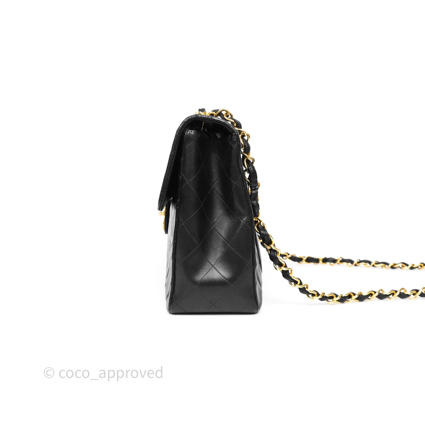 Chanel Vintage XL Jumbo Single Flap Black Lambskin 24K Gold Hardware