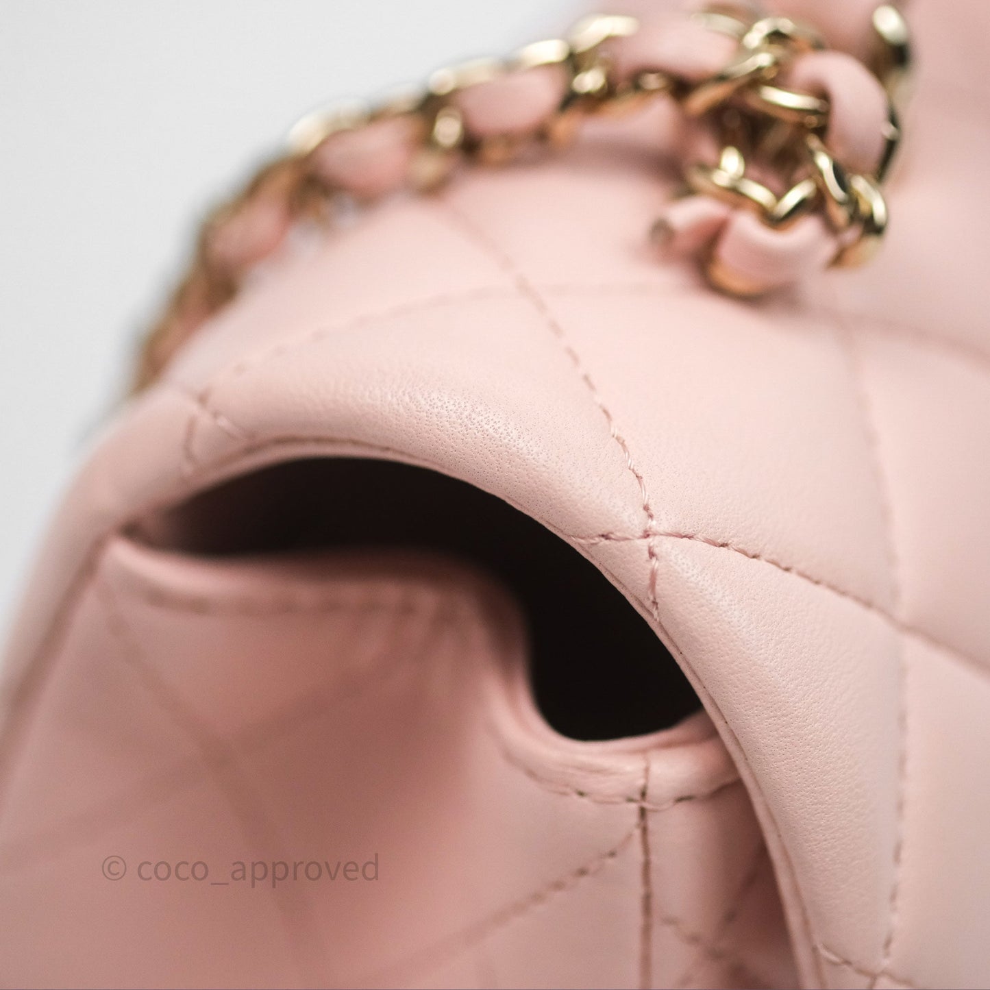 Chanel Top Handle Mini Rectangular Flap Pink Lambskin Gold Hardware