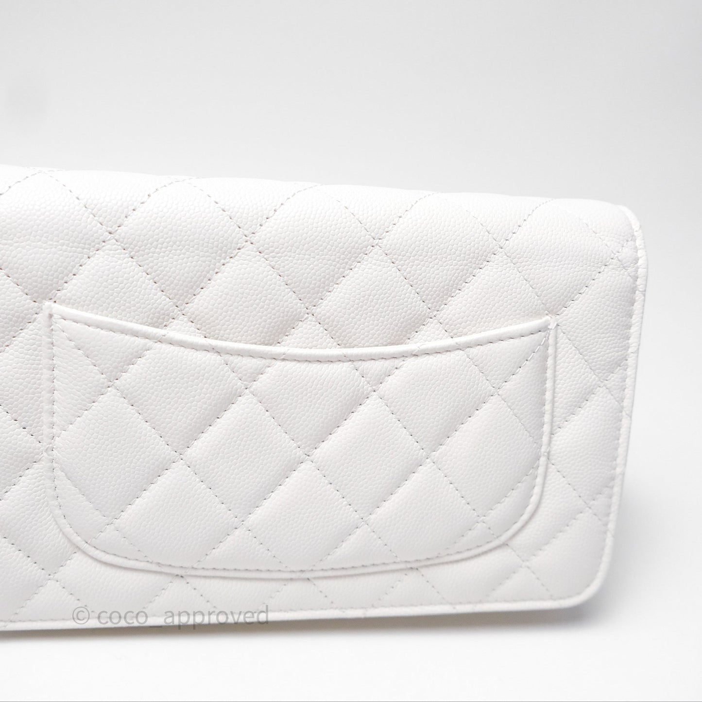 Chanel Crystal CC Wallet on Chain WOC White Caviar Gold Hardware