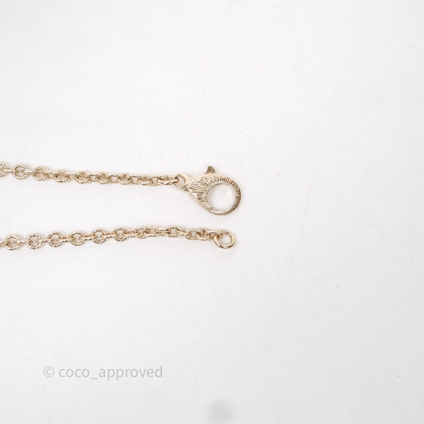 Chanel Large CC Necklace Burgundy/Grey Enamel Gold Tone 17A