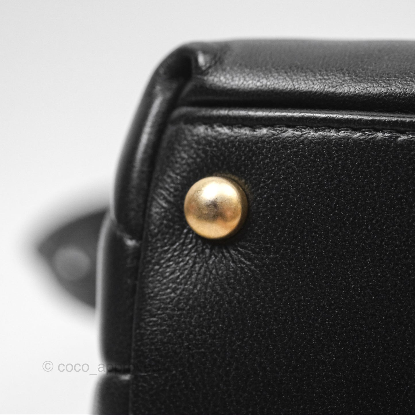 Chanel Small Quilted Bowling Bag Black Lambskin Aged Gold Hardware