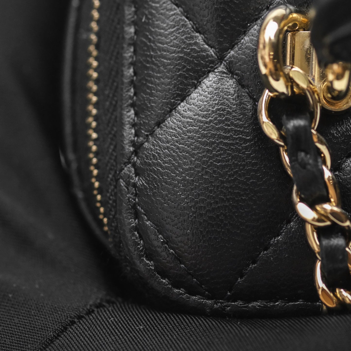 Chanel Vanity Rectangular Top Handle Black Lambskin Gold Hardware