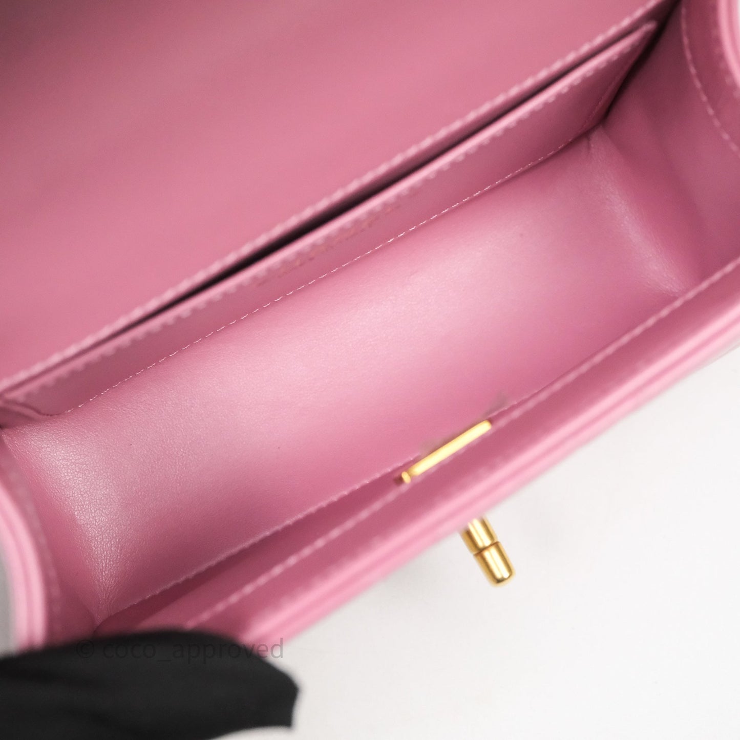 Chanel Quilted Mini Perfect Fit Adjustable Pink Calfskin Gold Hardware