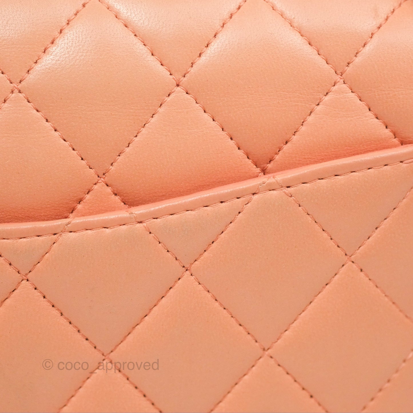 Chanel Classic M/L Medium Flap Quilted Peach Lambskin Gold Hardware