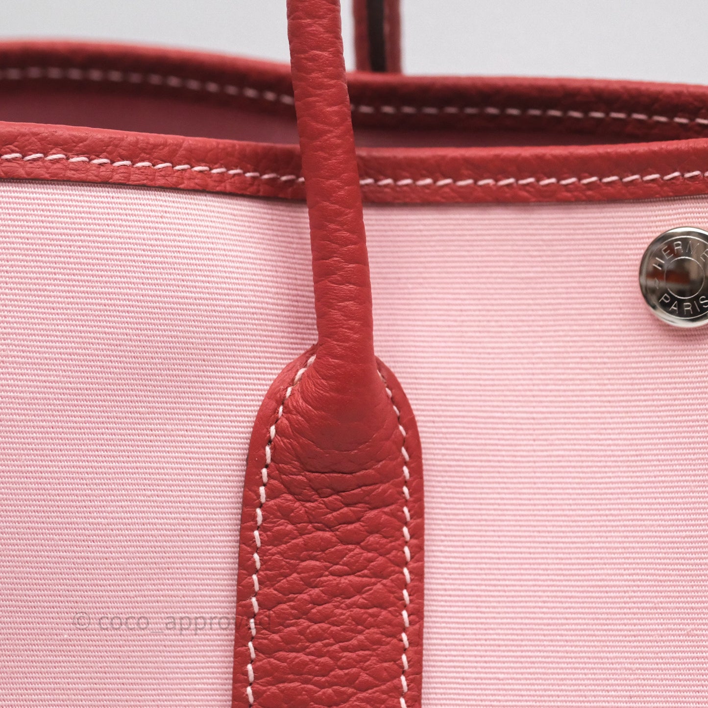 Hermès Garden Party 30 Canvas Rose Sakura 3Q/ Rouge Duchesse 2V