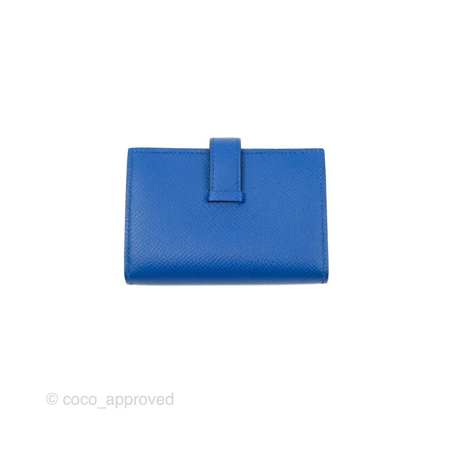 Hermes Bearn Mini Wallet Epsom Bleu De Fance Gold Hardware