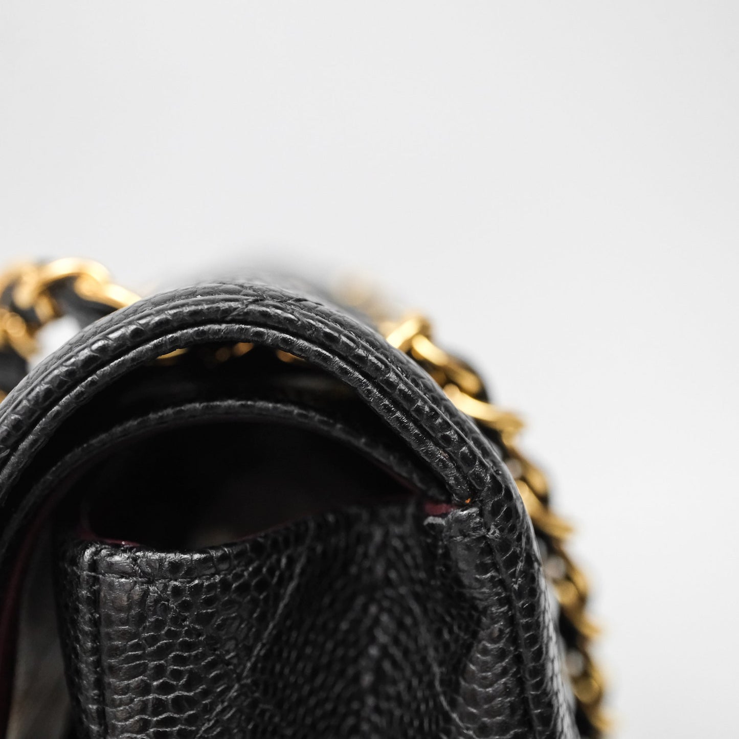 Chanel Classic M/L Medium Flap Quilted Black Caviar Gold Hardware