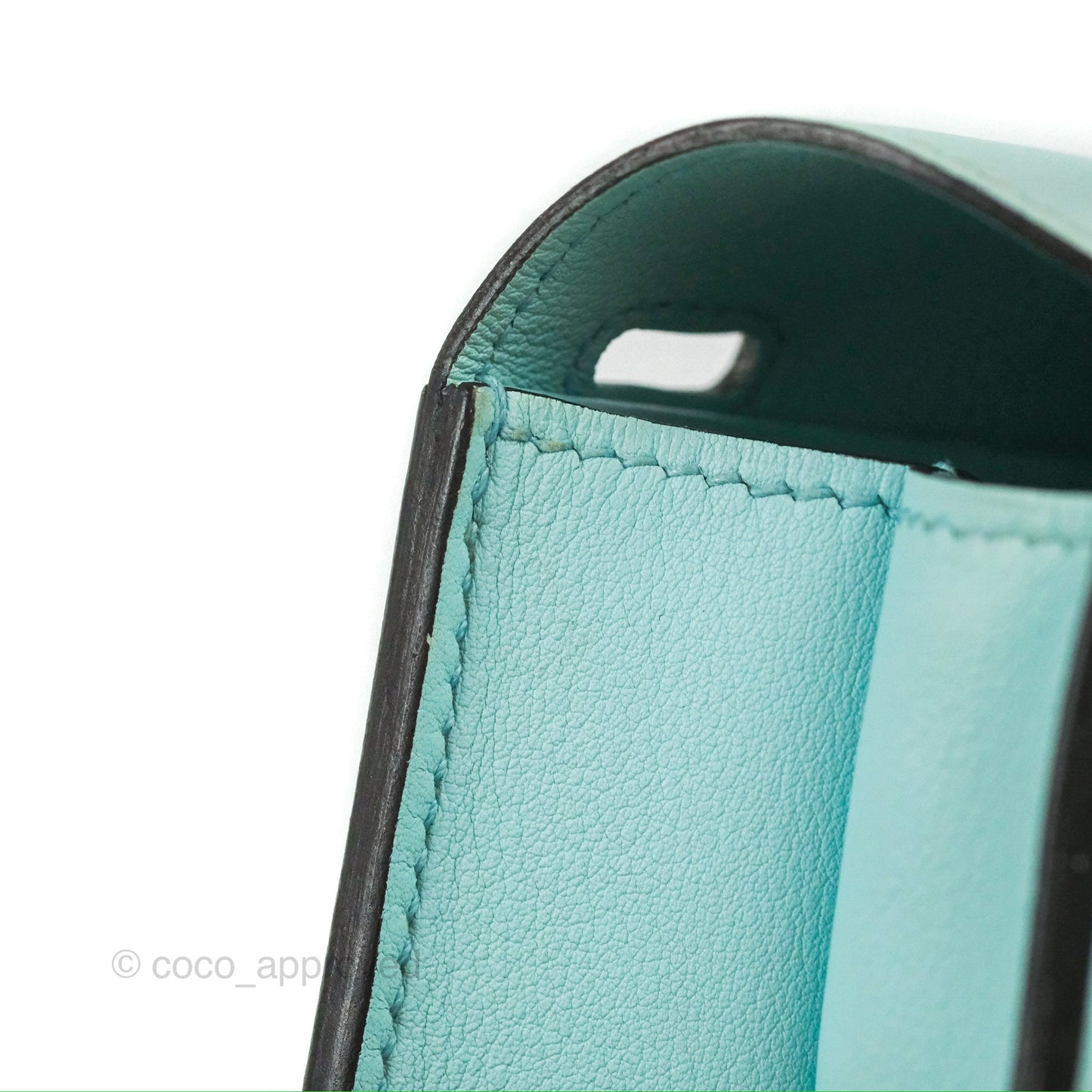 Hermès Halzan 22 Mini Aqua Swift Palladium Hardware