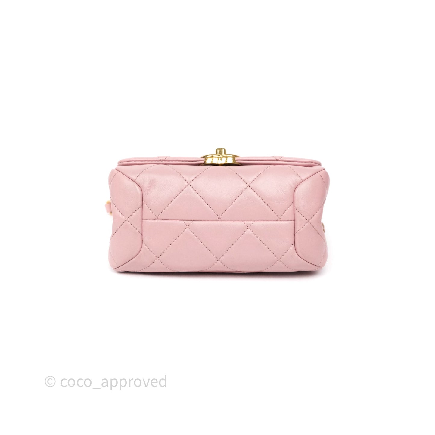 Chanel Mini Color Match Flap Quilted Pink Lambskin Aged Gold Hardware