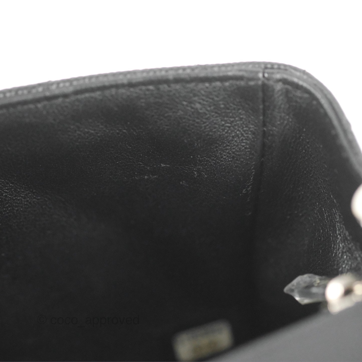 Chanel Quilted Mini Rectangular Flap Black Caviar Silver Hardware