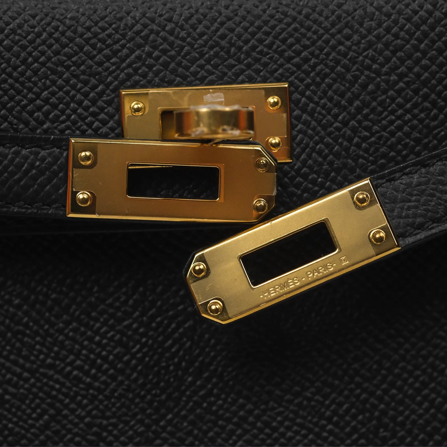 Hermès Mini Kelly II Noir 89 Epsom Gold Hardware
