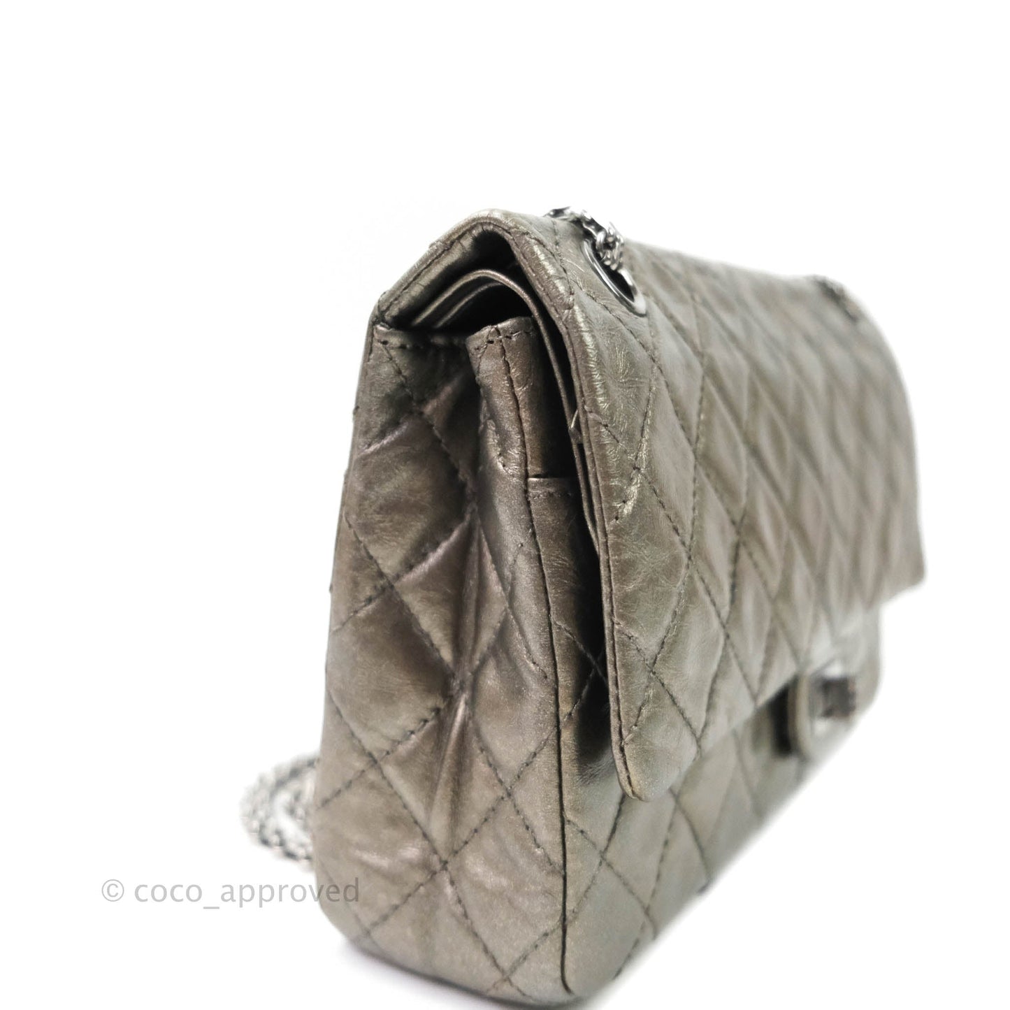 Chanel Quilted Reissue 226 Metallic Aged Calfskin Gun Metal Hardware