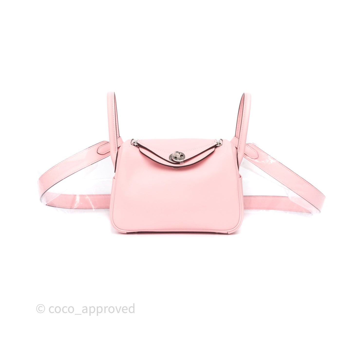 Hermès Mini Lindy II 20 Rose Sakura 3Q Swift Palladium Hardware