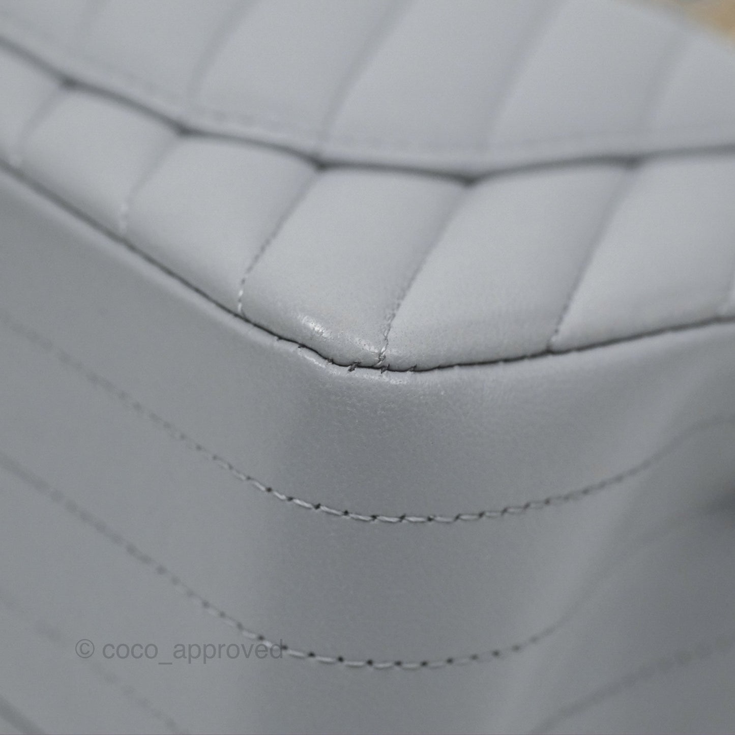 Chanel Small Classic Chevron Flap Grey Lambskin Gold Hardware