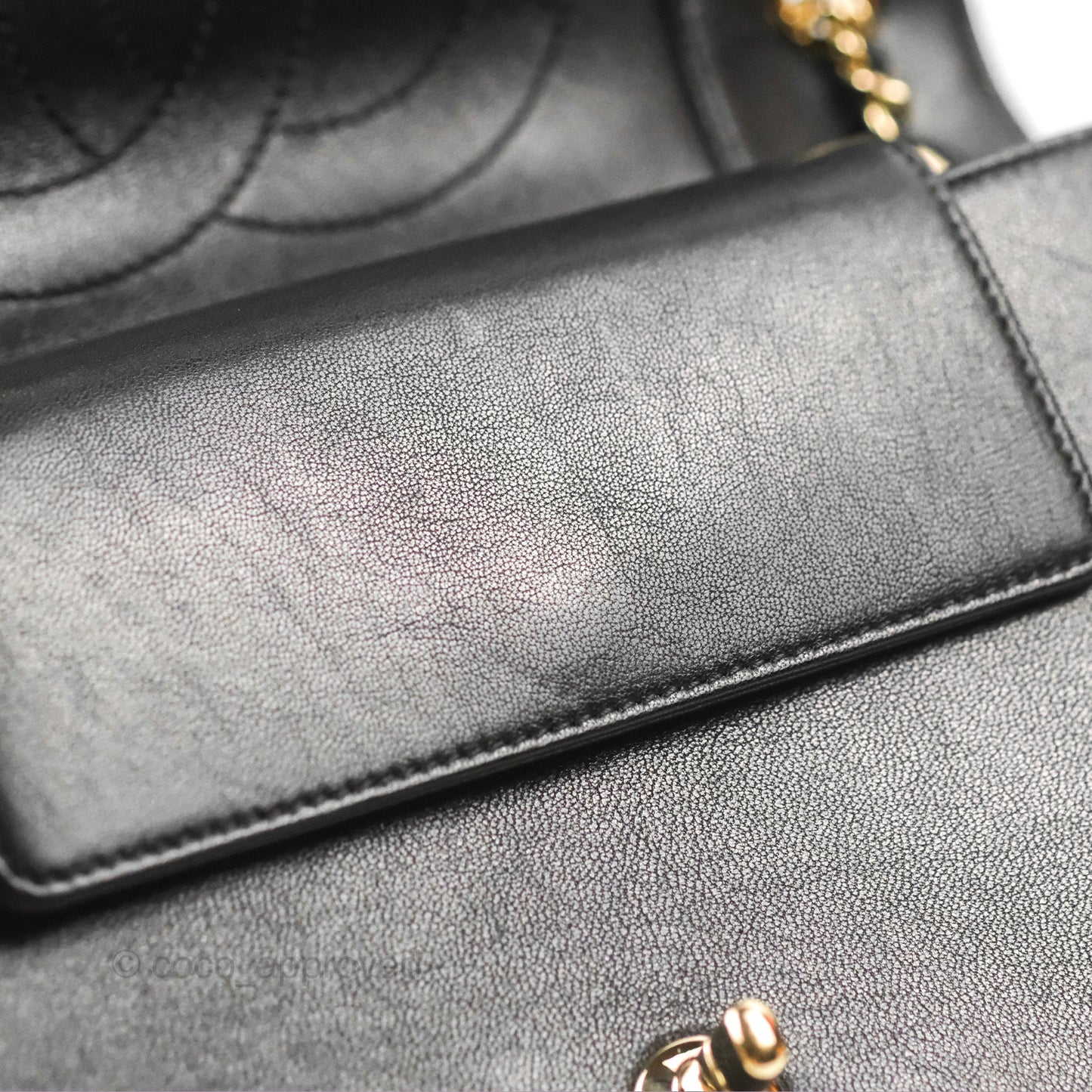 Chanel Chevron Mademoiselle Flap Bag Black Sheepskin Gold Hardware