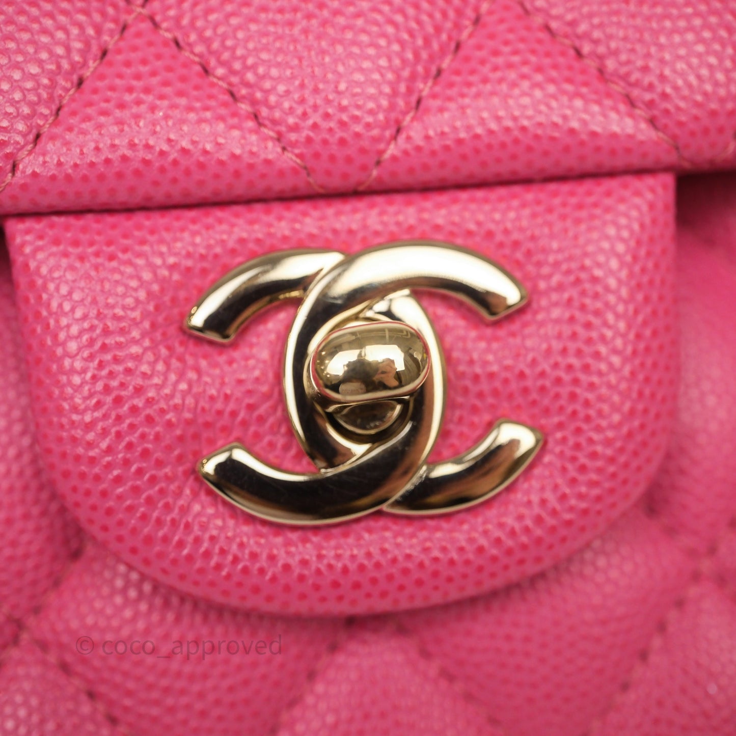 Chanel Small Classic Flap Quilted Hot Pink Caviar Gold Hardware