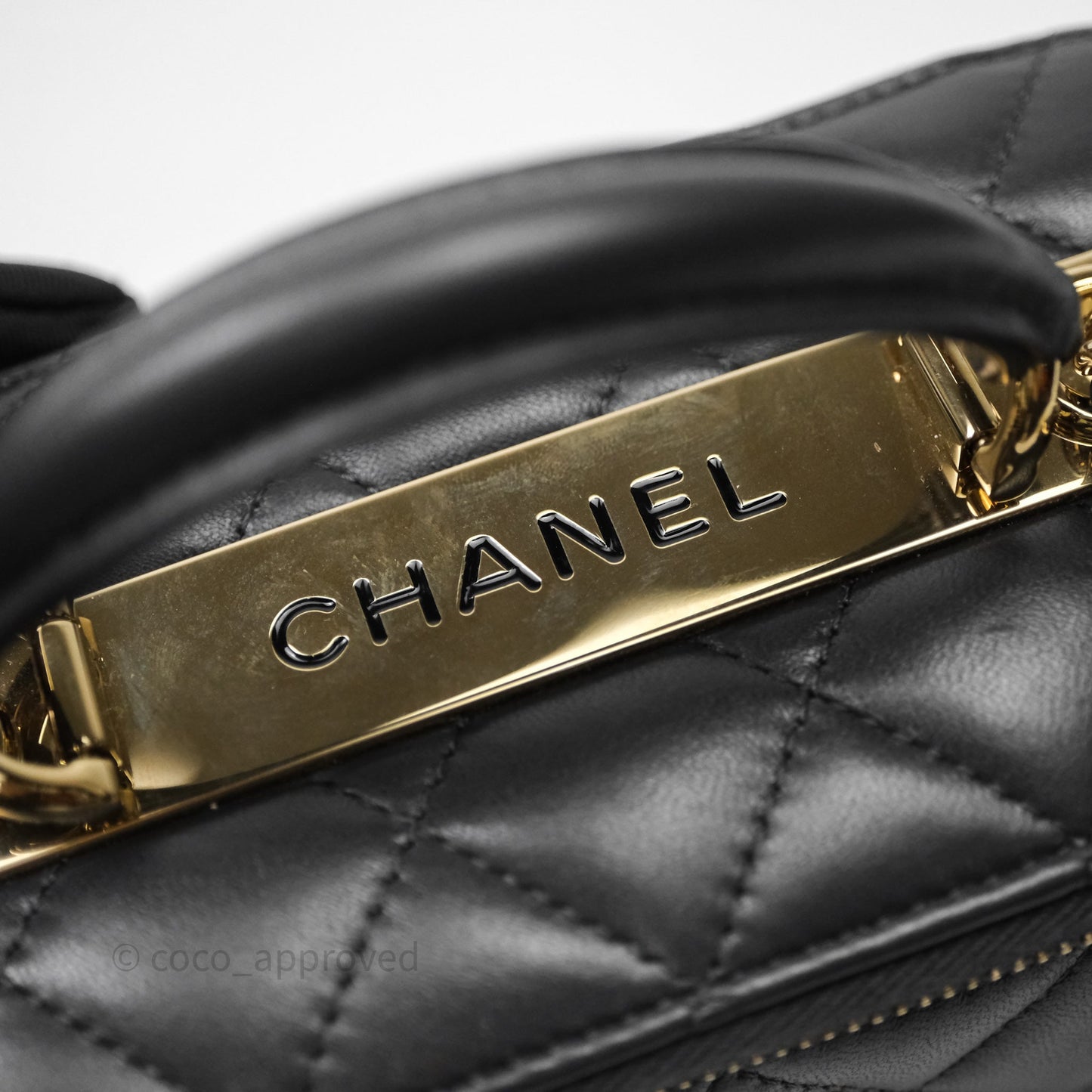 Chanel Trendy CC Vanity Rectangular Top Handle Dark Grey Lambskin Gold Hardware