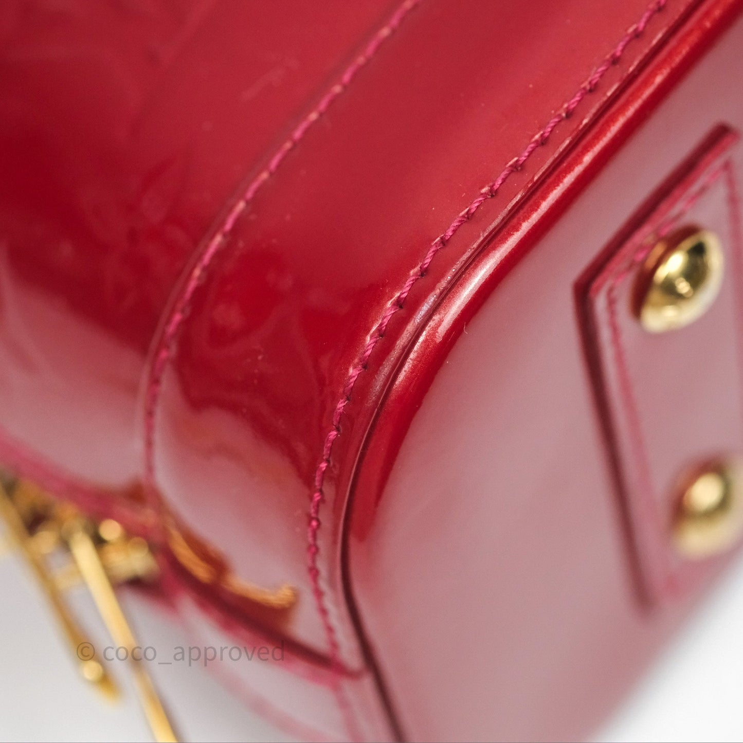 Louis Vuitton Alma BB Red Patent Gold Hardware