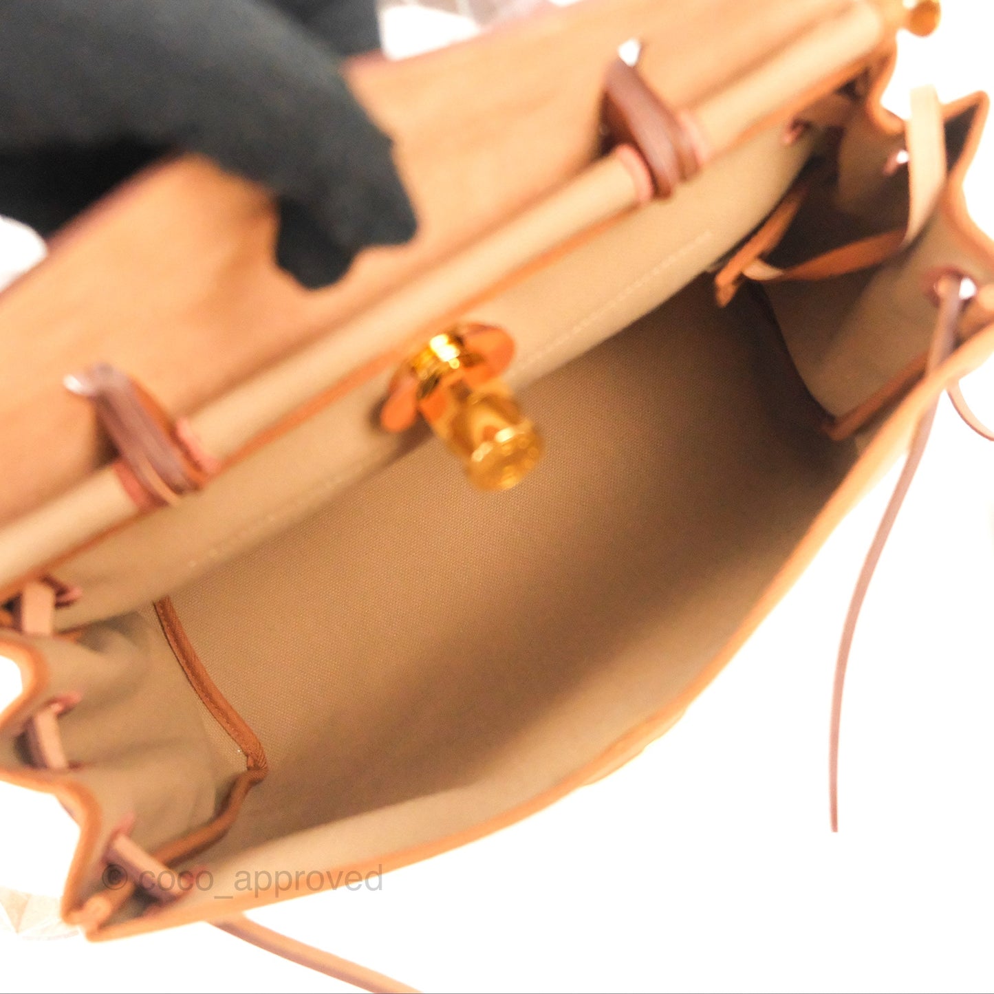 Hermès Herbag Zip Retourne 31 Chai 0M/Fauve 34 Canvas Gold Hardware