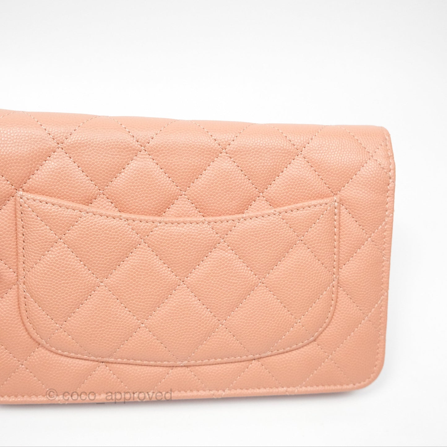Chanel Quilted Wallet On Chain WOC Rosy Beige Caviar Gold Hardware