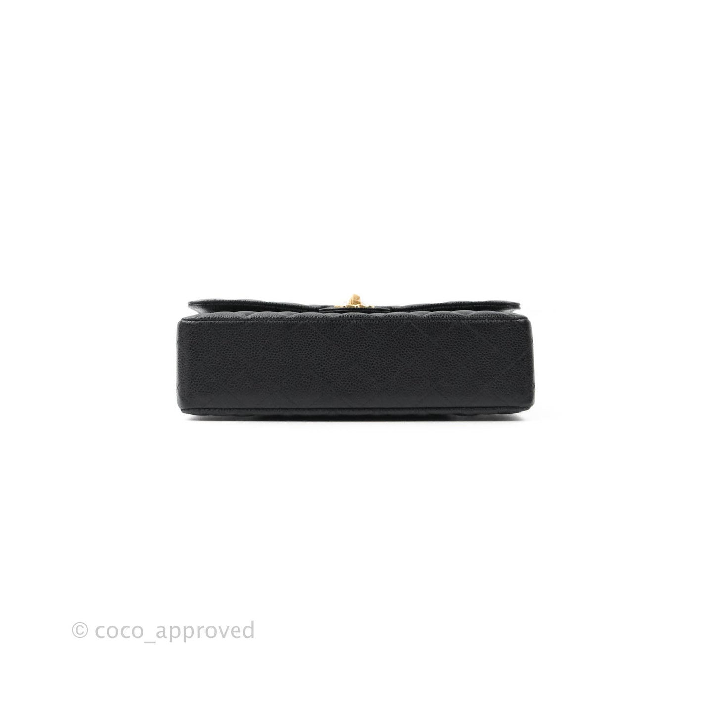 Chanel Classic M/L Medium Double Flap Bag Black Caviar Gold Hardware