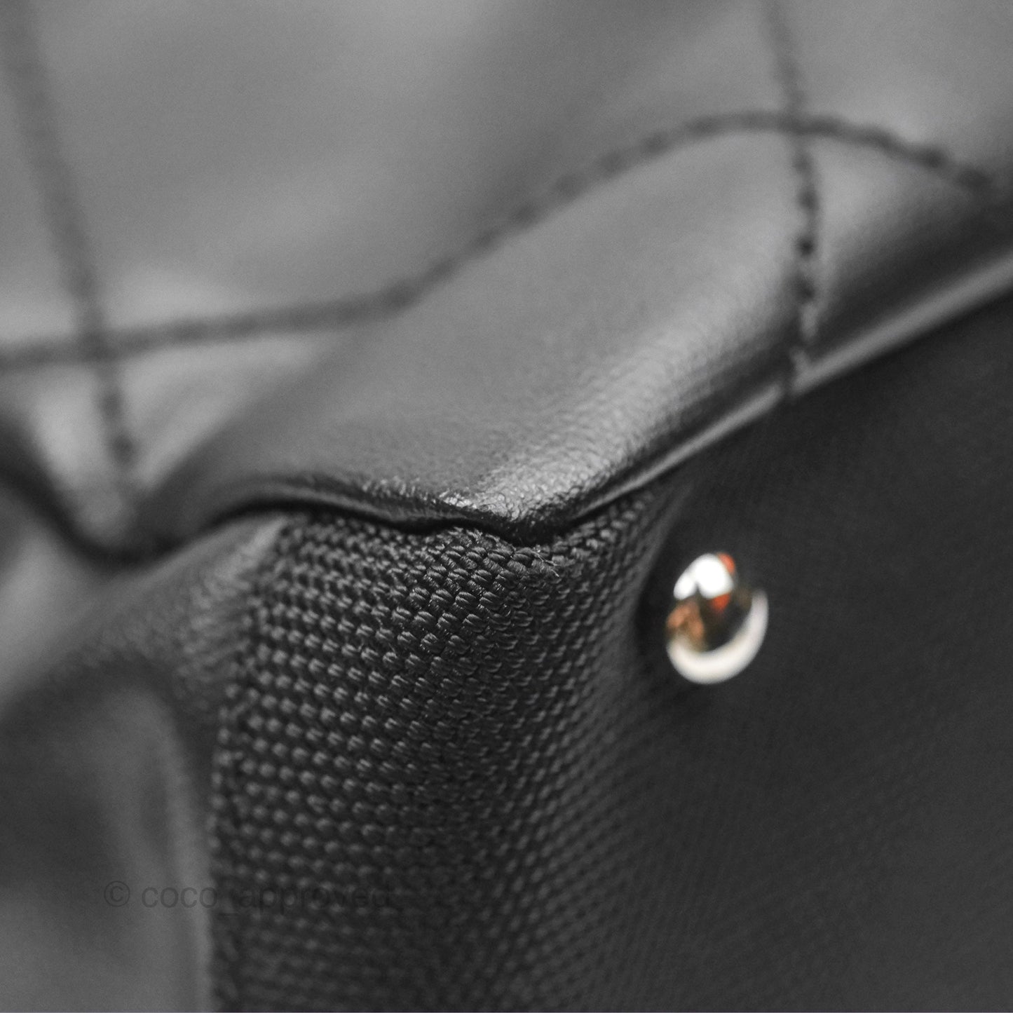 Chanel Quilted Paris Biarritz Tote PM Black Coated Canvas