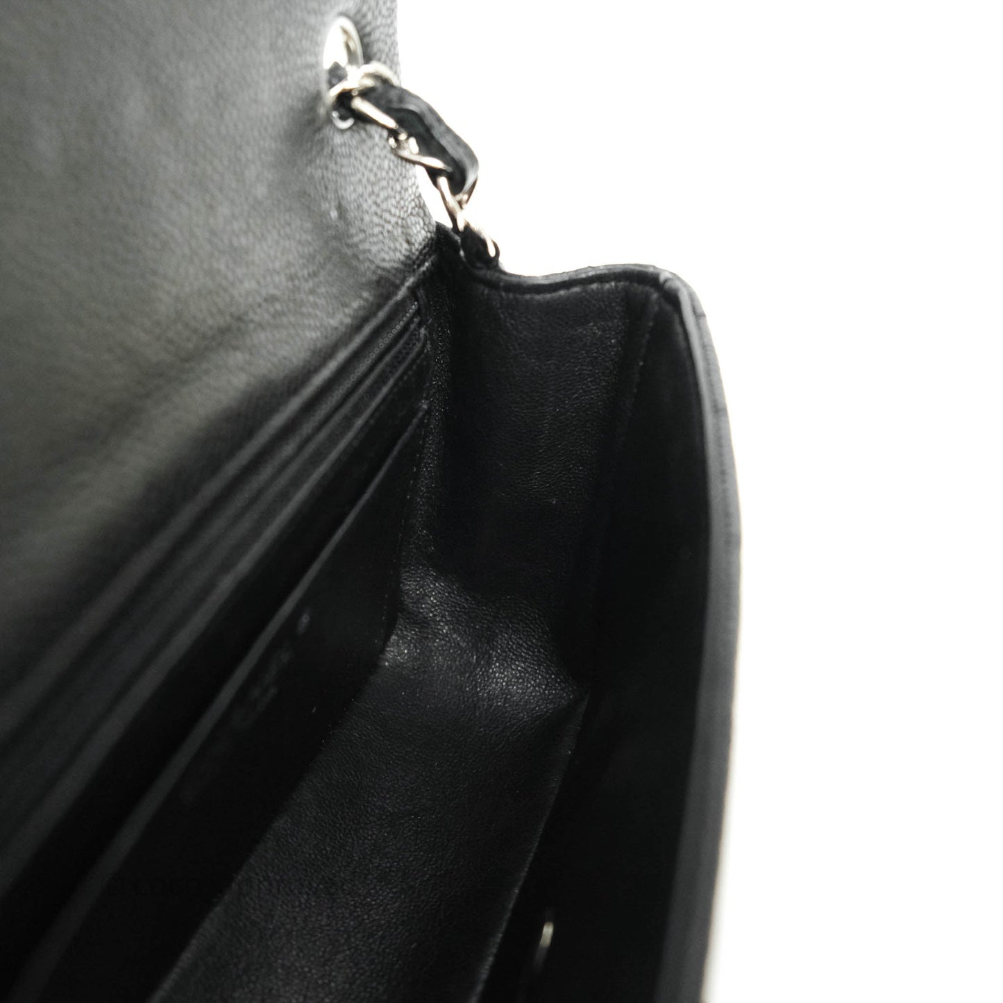 Chanel Classic Quilted Mini Rectangular Flap Black Caviar Silver Hardware