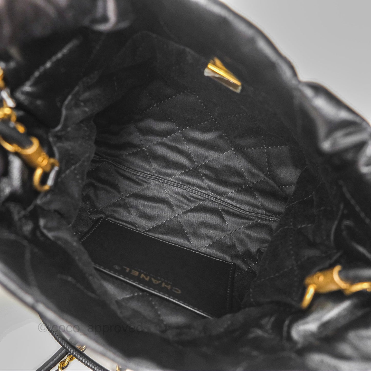 Chanel 22 Mini Bag Black Crumpled Calfskin
