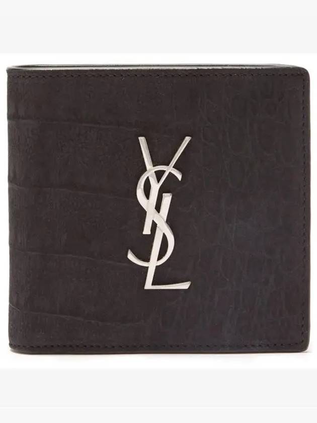 Luxury Saint Laurent Monogram East West Half Wallet Black